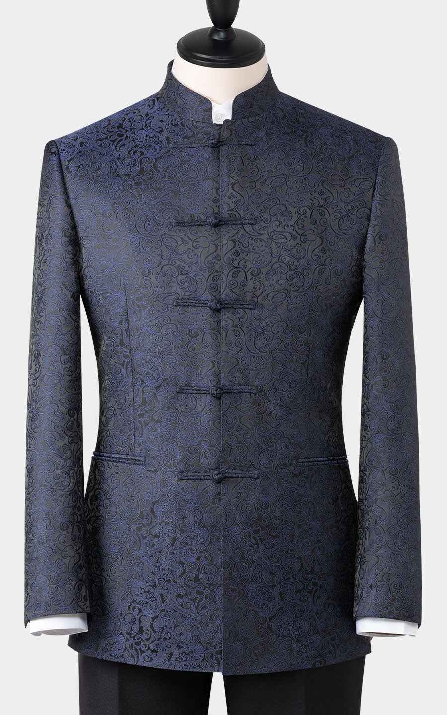 Custom Italian Suit Jacket - Chinese Button Jacquard