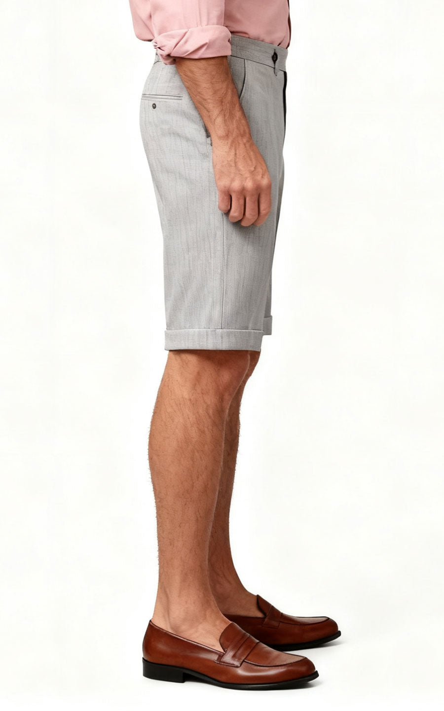 Men's Light Grey Twill Shorts - Custom Casual Pants