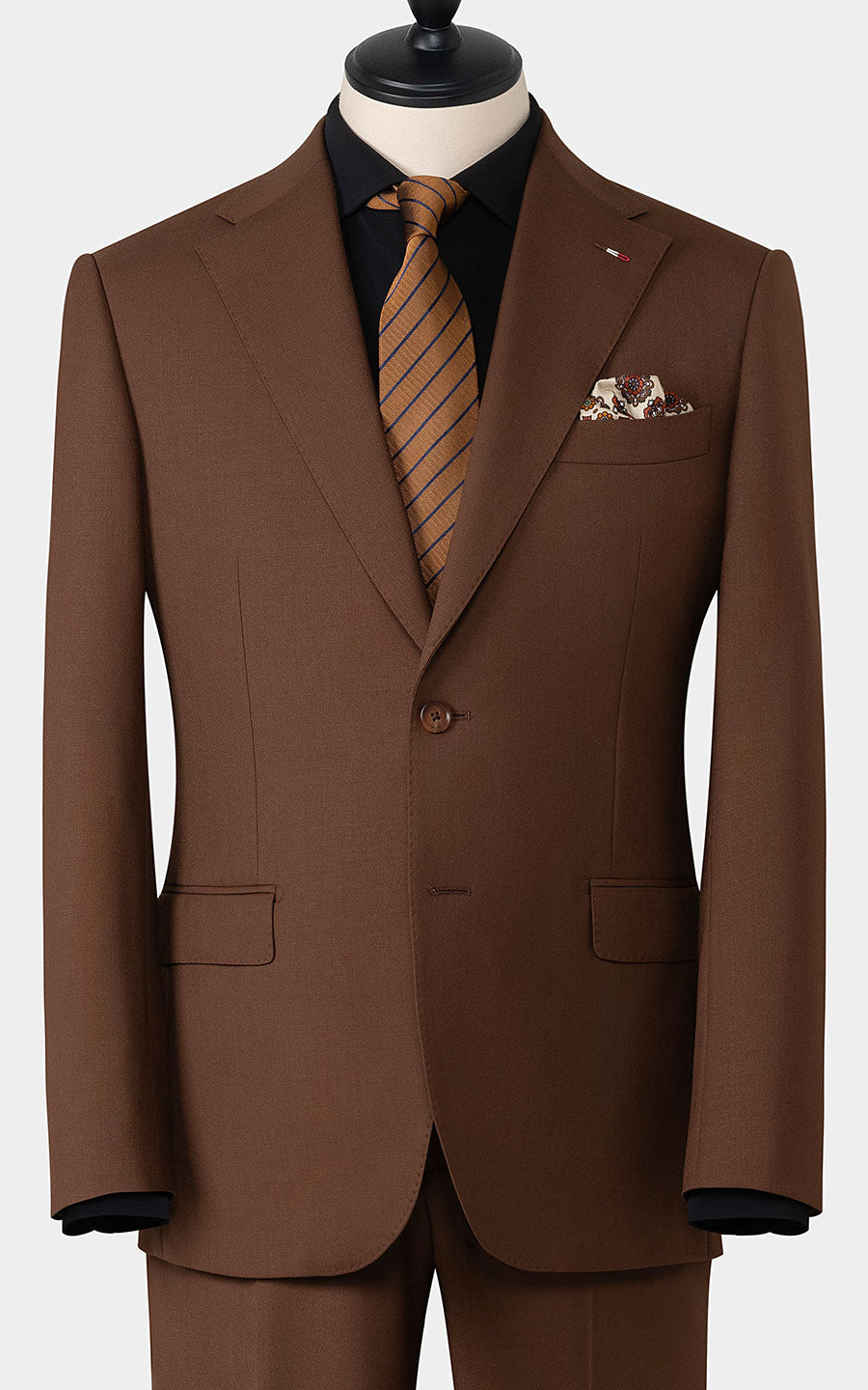 Classic Brown Suit Details - Expert Custom Tailoring