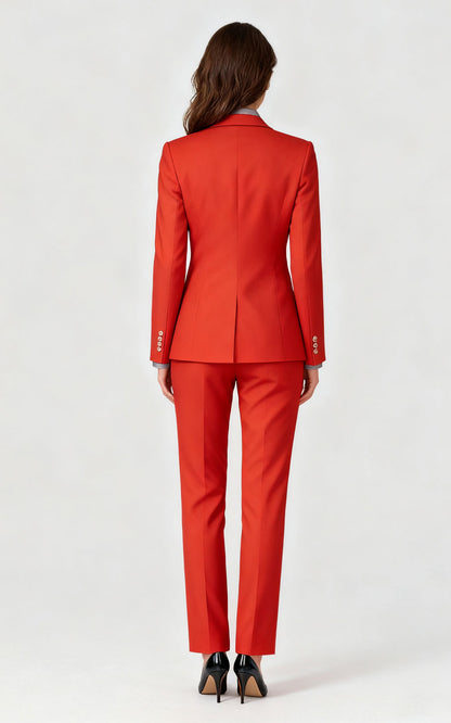 Women's Bold Red Power Suit Set - Statement Blazer