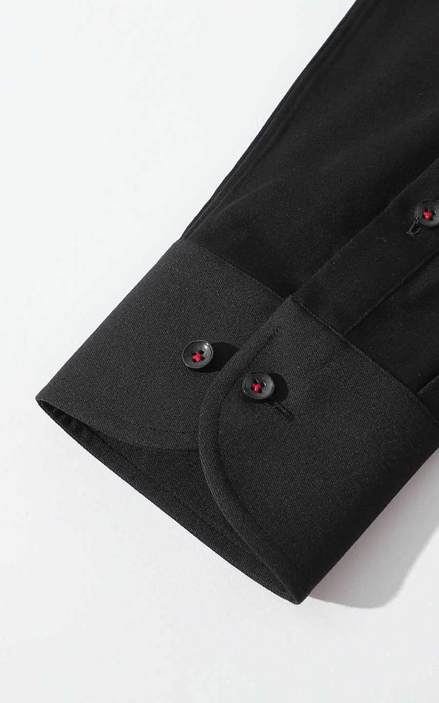 Tailored black shirt detail - men's business casual