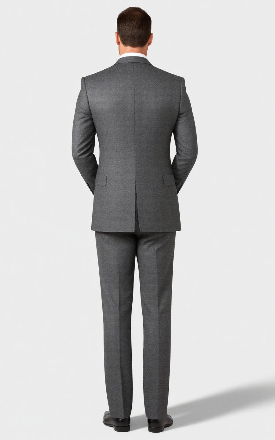 Grey Silk Flannel Stretch Business Suit
