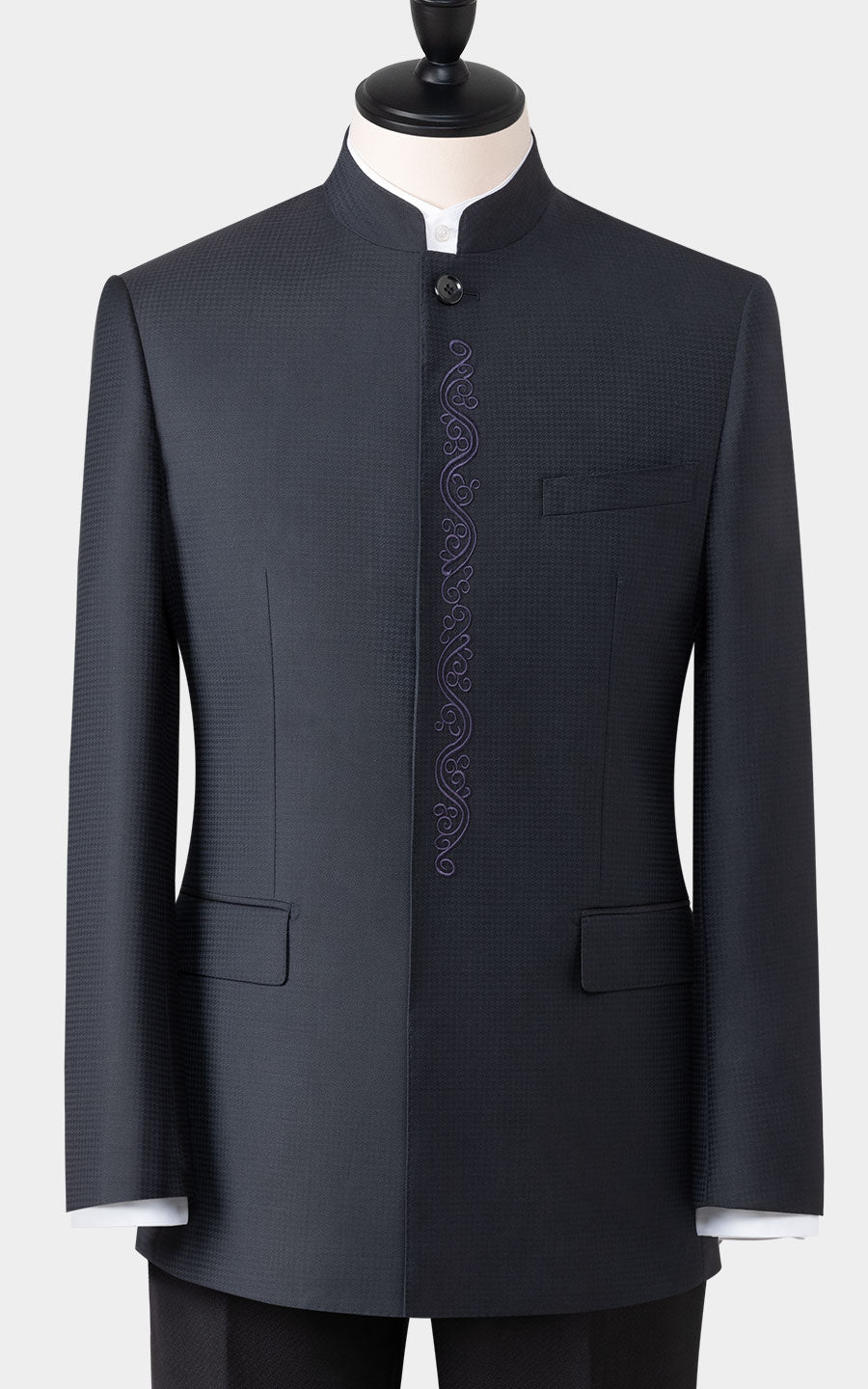 Premium Jacquard Suit Details - Expert Custom Tailoring