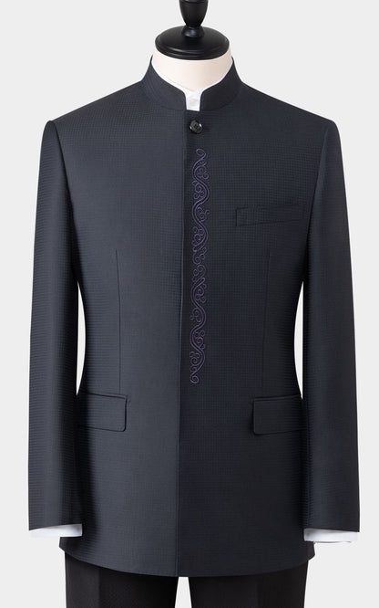 Premium Jacquard Suit Details - Expert Custom Tailoring