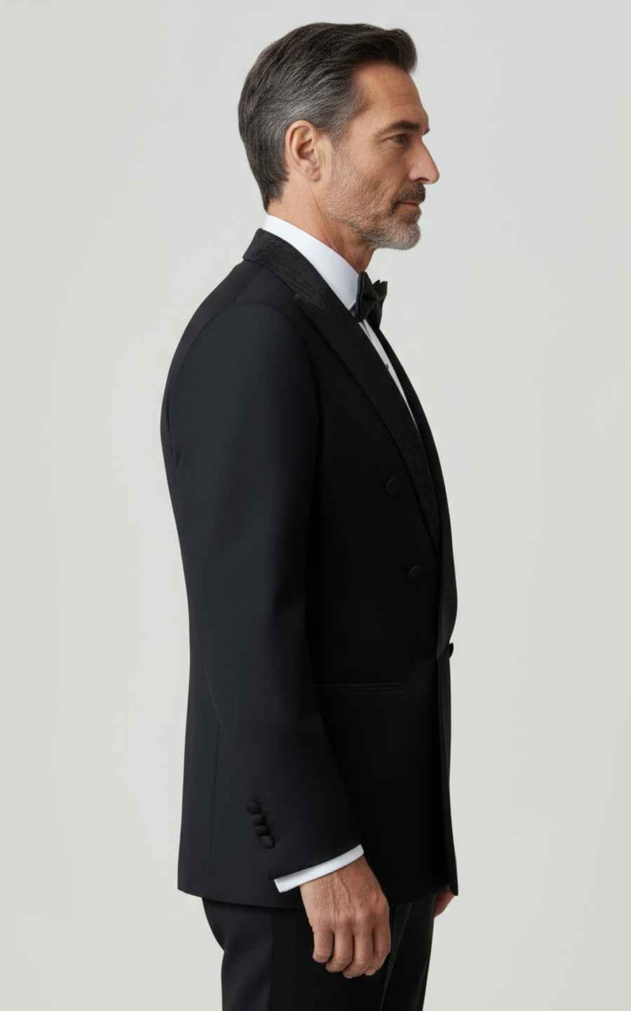 Black Double Breasted Tuxedo Men Custom Tailored Formal Coat