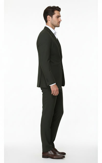 Custom Dark Green Suit Men Business Tailored Two Piece