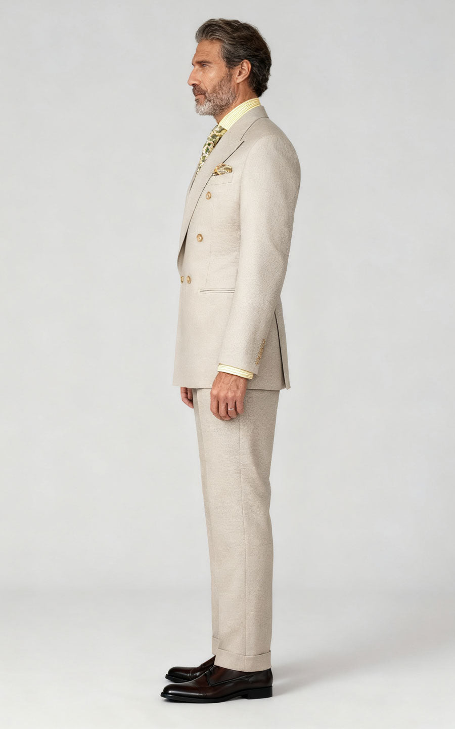 Light Khaki Custom Tailored Business Suit - Premium Fit