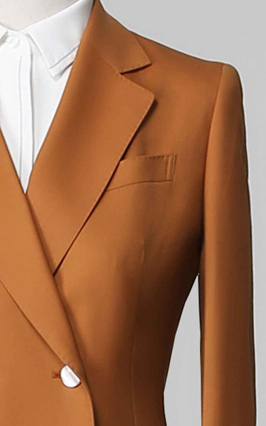 Women's Camel Double Breasted Blazer Jacket