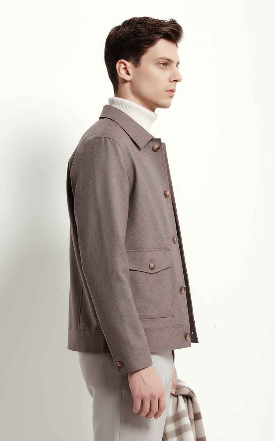 Casual coffee-colored custom men's jacket