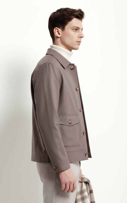 Casual coffee-colored custom men's jacket