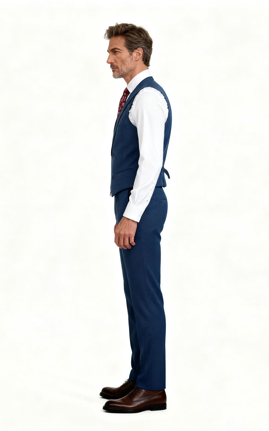 Custom Deep Sea Blue Velvet Vest Tailored Fit