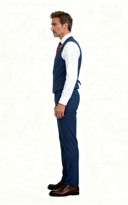 Custom Deep Sea Blue Velvet Vest Tailored Fit