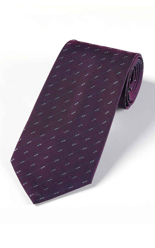 Burgundy micro pattern silk necktie - classic business