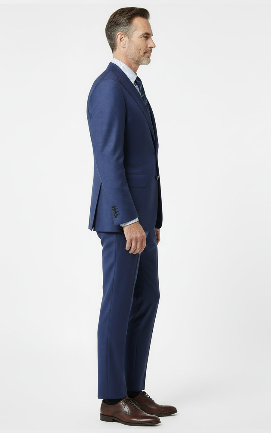 Mens Navy Blue Custom Suits Business Formal Tailored Set