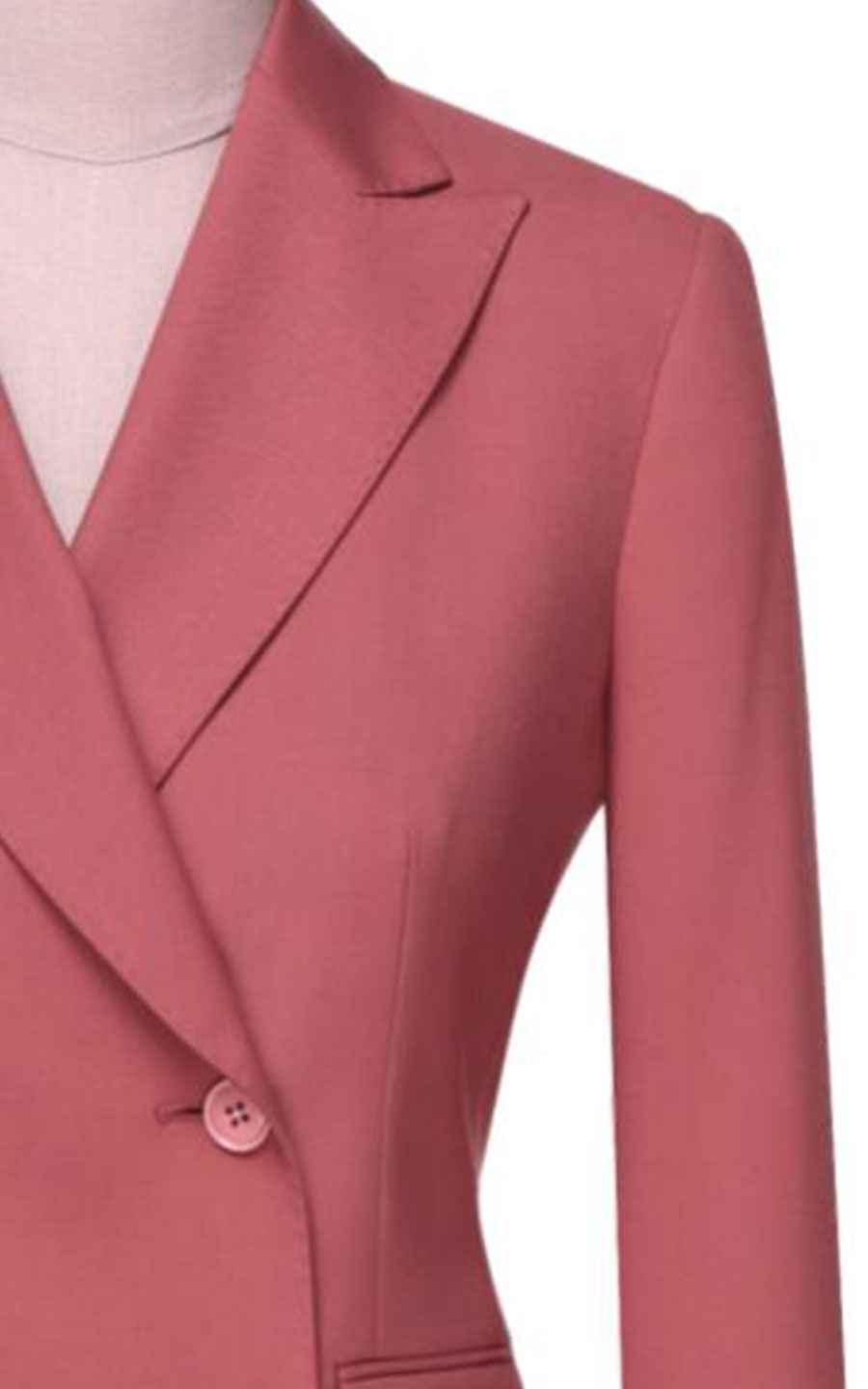 Coral Pink Double-Breasted Blazer Women's Elegant