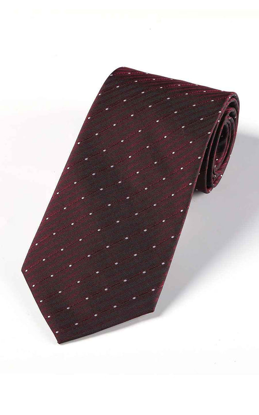 Burgundy polka dot satin tie - classic men's necktie