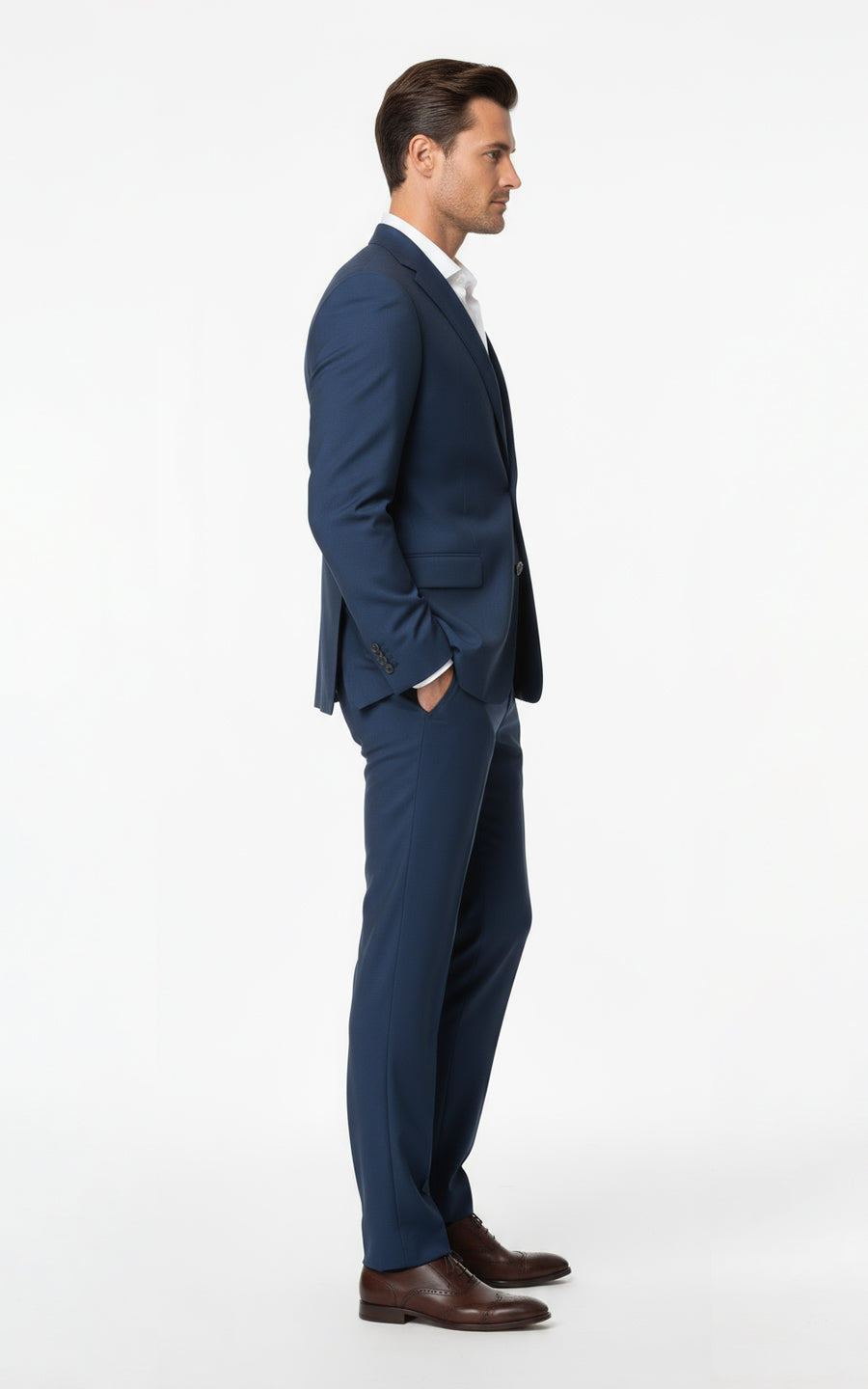 Blue Men's Custom Business Casual Two-Piece Suit Set