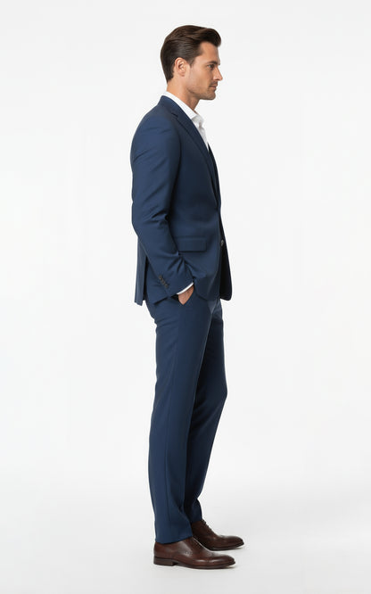 Blue Men's Custom Business Casual Two-Piece Suit Set