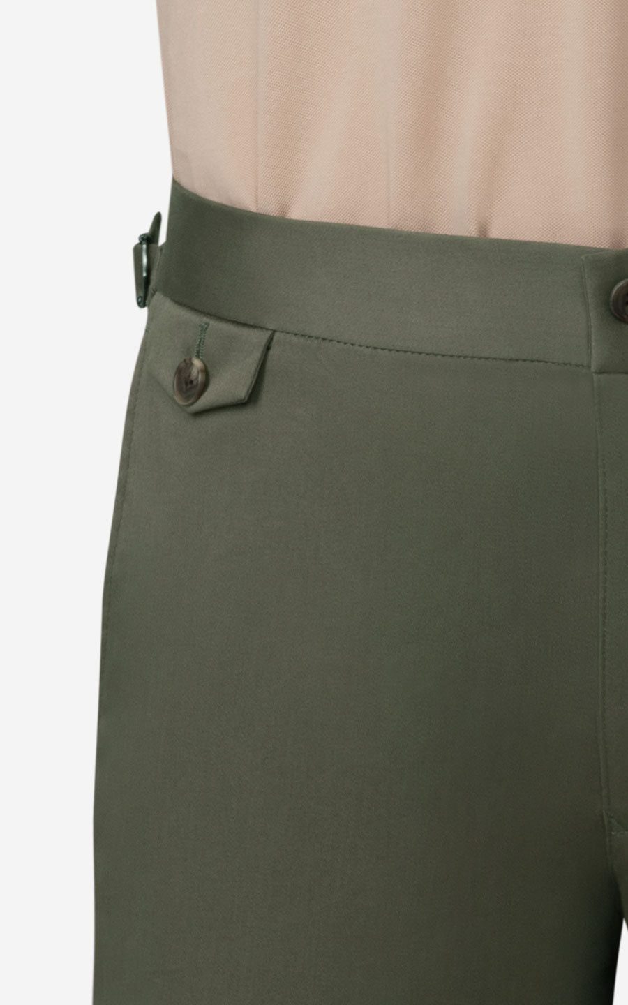 Premium Dark Olive Trousers - Wool Suit Trousers
