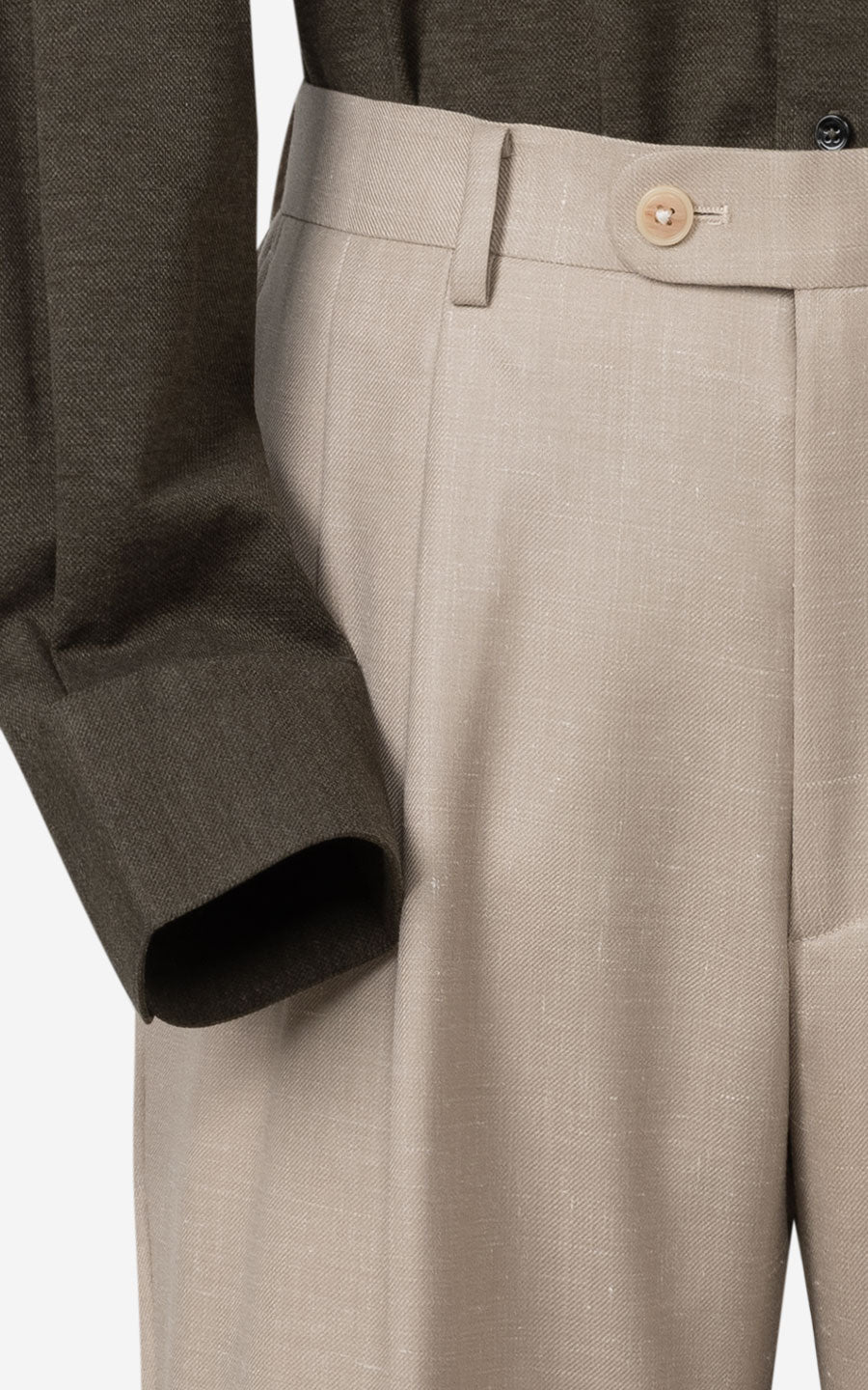 Tailored Light Khakis - Tailored Twill Trousers