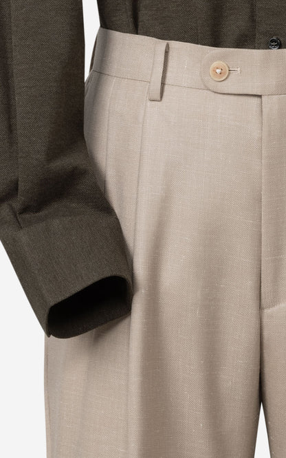 Tailored Light Khakis - Tailored Twill Trousers
