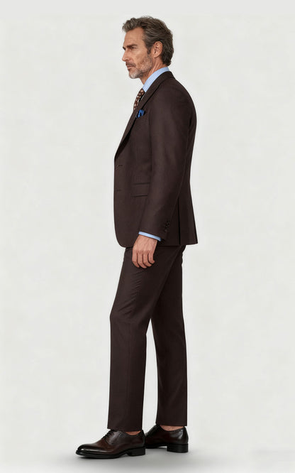 Brown Twill Custom Tailored Suit - Bespoke Menswear