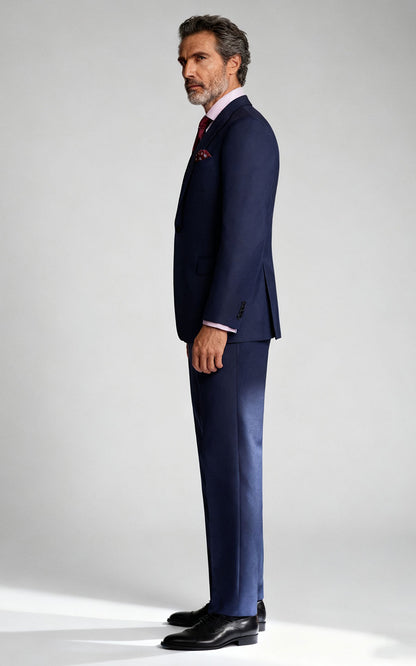 Custom Suit Dark Blue Twill - Tailored to Perfection