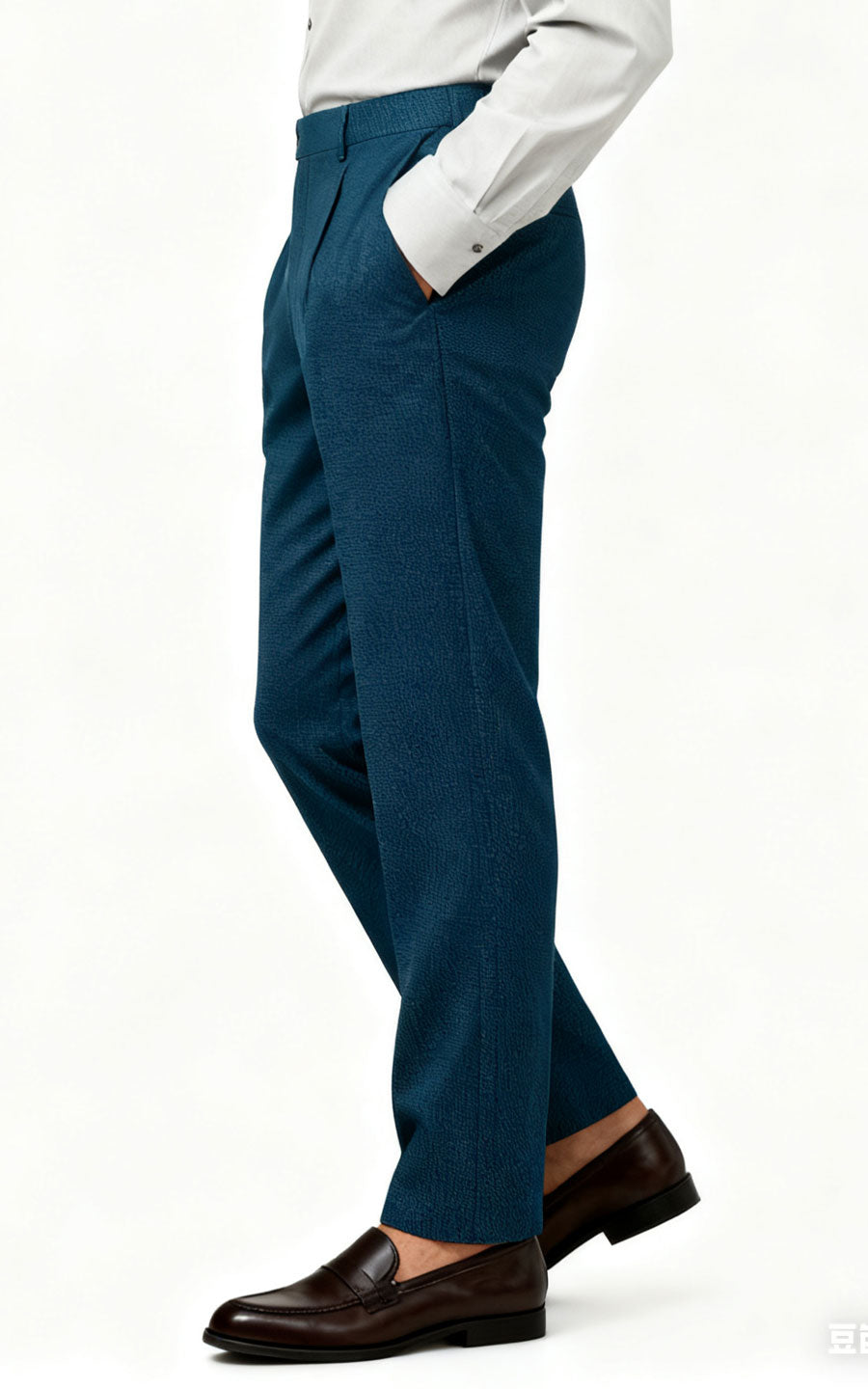 Custom Pants Teal Wool Suit Pants - Tailored Fit