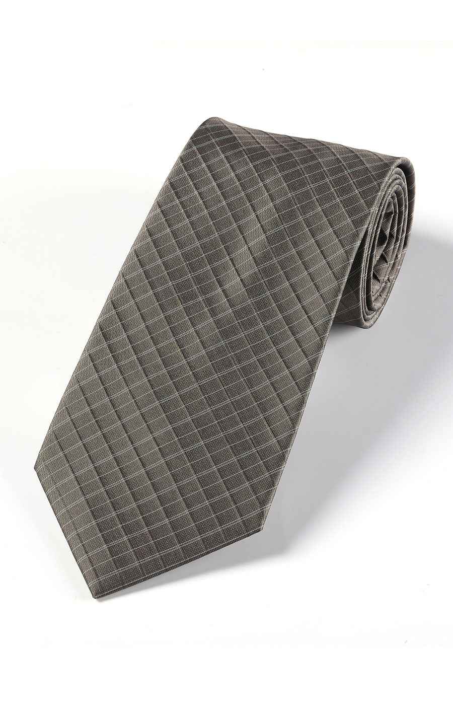 Gray checkered silk necktie - classic professional tie