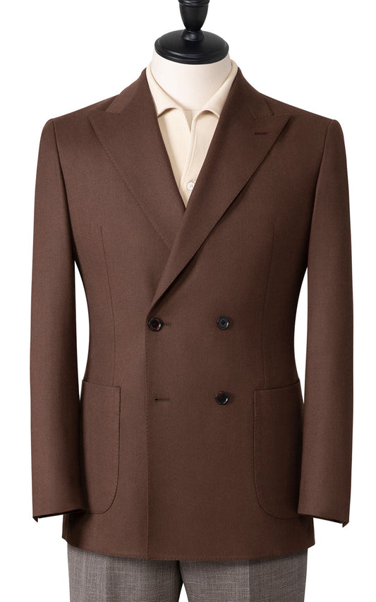 Men's custom dark brown wool blazer tailored fit jacket
