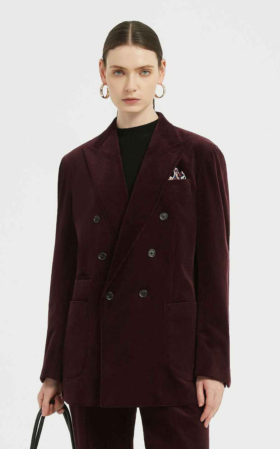 Custom Suits - Burgundy Double-Breasted Blazer Set