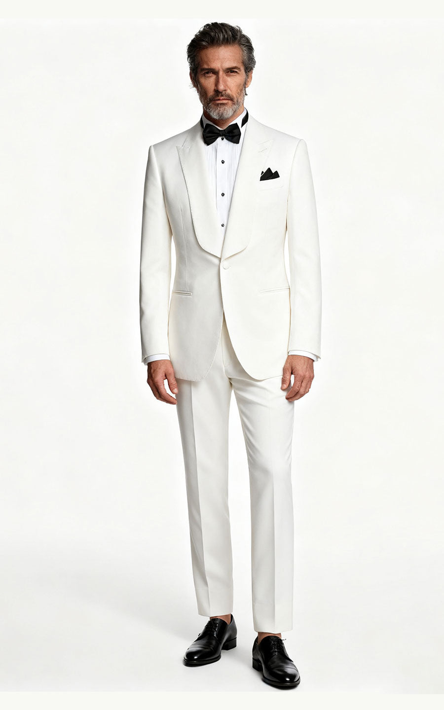 Creamy White Wool Formal Custom Dresses - Tailored