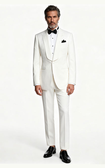 Creamy White Wool Formal Custom Dresses - Tailored