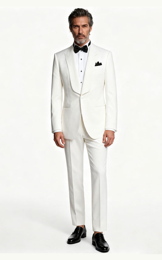 Creamy White Wool Formal Custom Dresses - Tailored