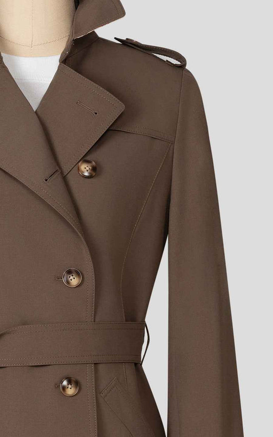 Classic Brown Double-Breasted Trench Coat