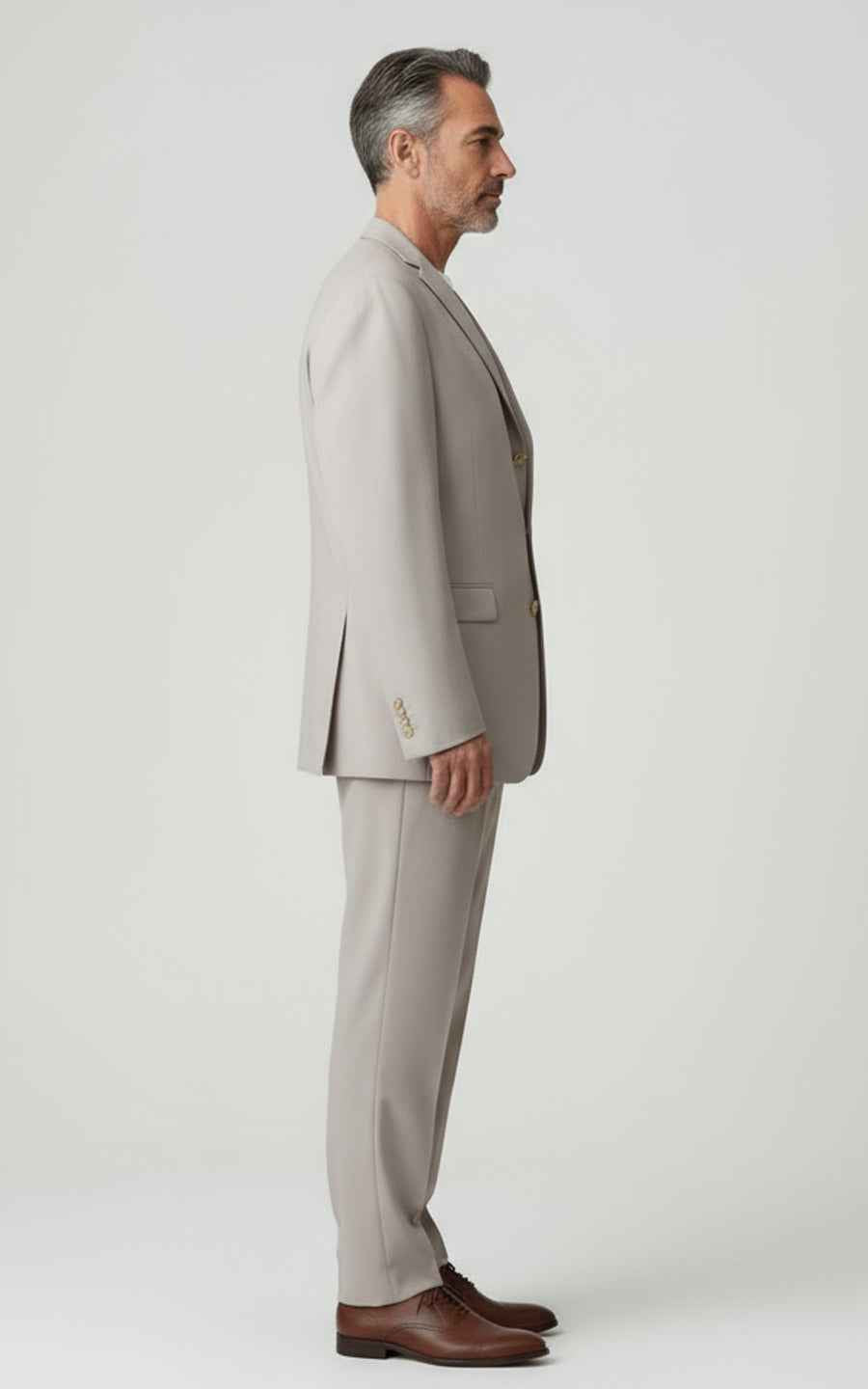 Mens Casual Suit Beige Tailored Modern Leisure Set