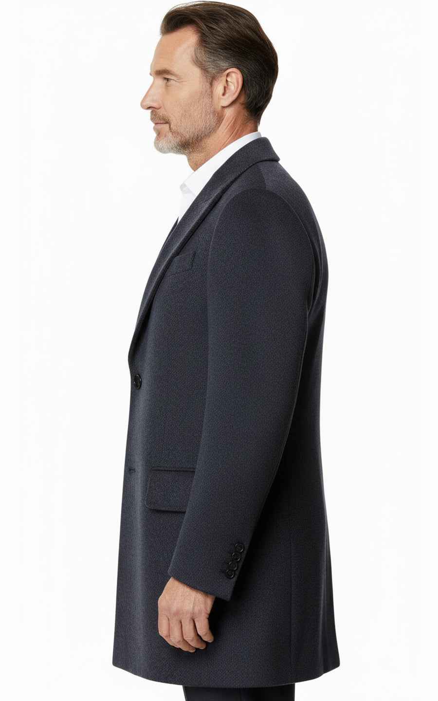 Premium Charcoal Gray Custom Men's Wool Overcoat