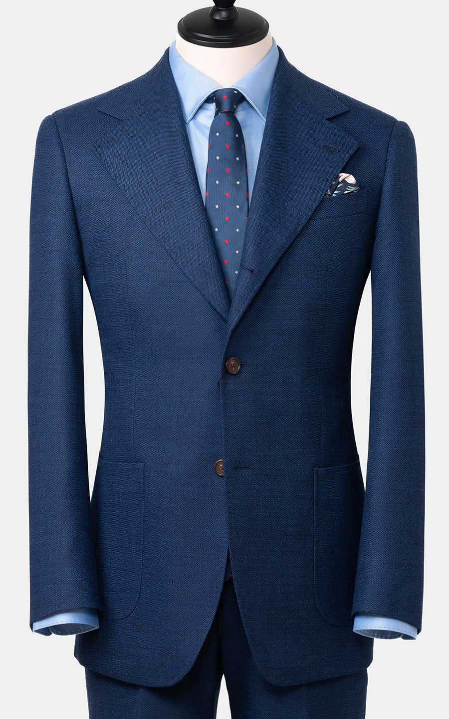 Custom blue birdseye suit