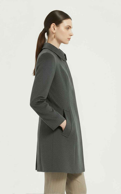 Charcoal Gray Women's Coat Textured Button-Front Style