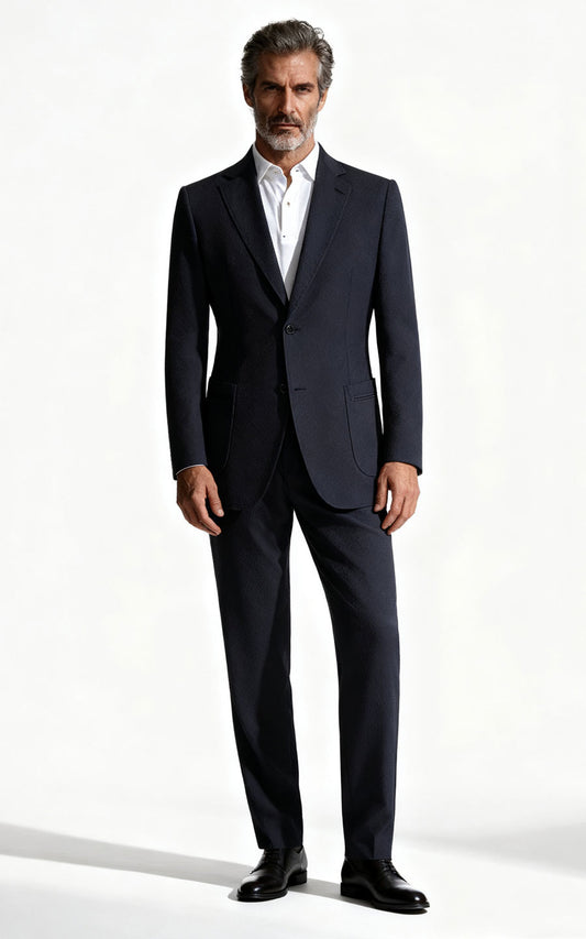 Navy Blue suits custom Wool Suit - Tailored Men's Formal Set