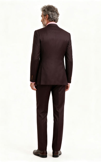 Custom Suit Burgundy Twill - Tailored Formal Menswear