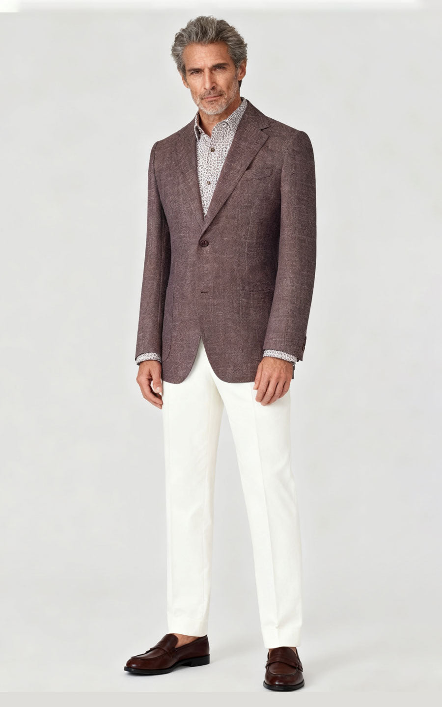 Suit Custom Dark Brown Wool Textured Men's Casual Suit