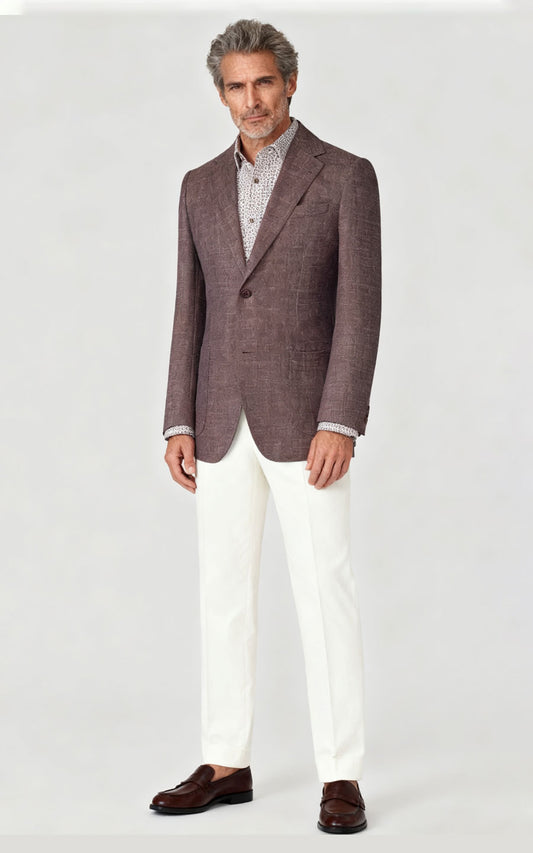 Suit Custom Dark Brown Wool Textured Men's Casual Suit