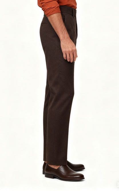 Dark Brown Twill Customize Casual Pants - Comfort Style