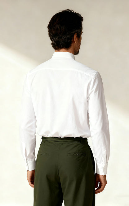 Custom White Wrinkle-Free Business Custom shirts-Premium Fit