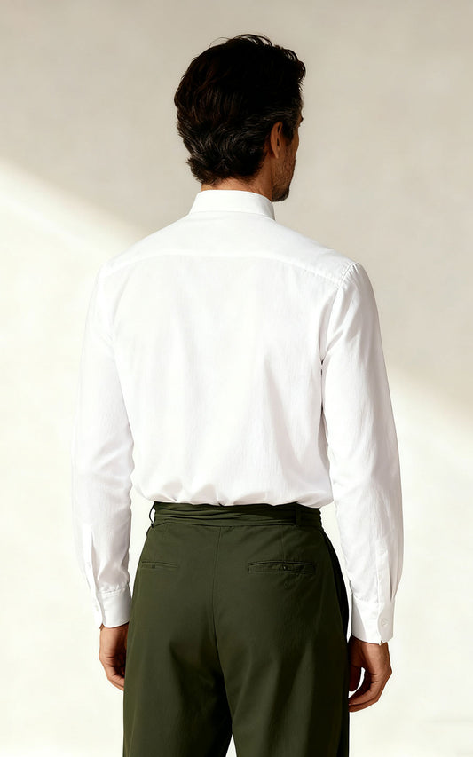 Custom White Wrinkle-Free Business Custom shirts-Premium Fit