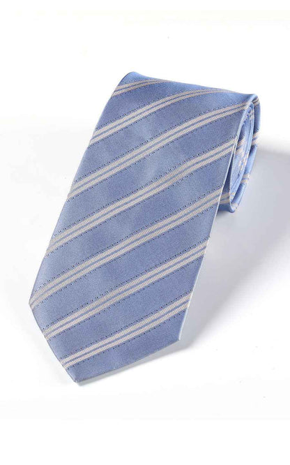 Blue striped silk business tie - classic formal necktie