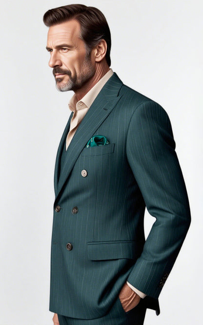 Gray-Green Herringbone Blazer - Tailored Bespoke Suit