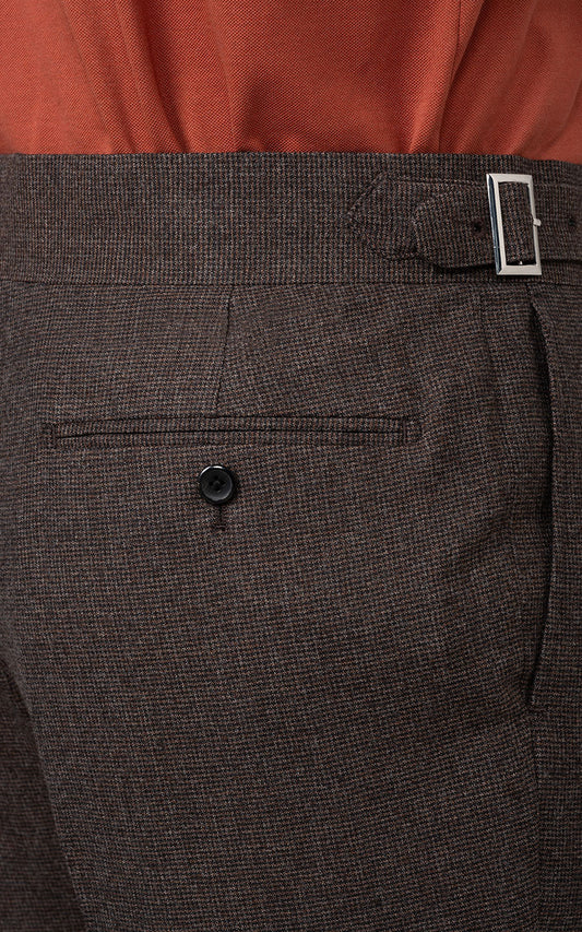 Dark Brown Wool Pants Detail - Custom Tailored Fit