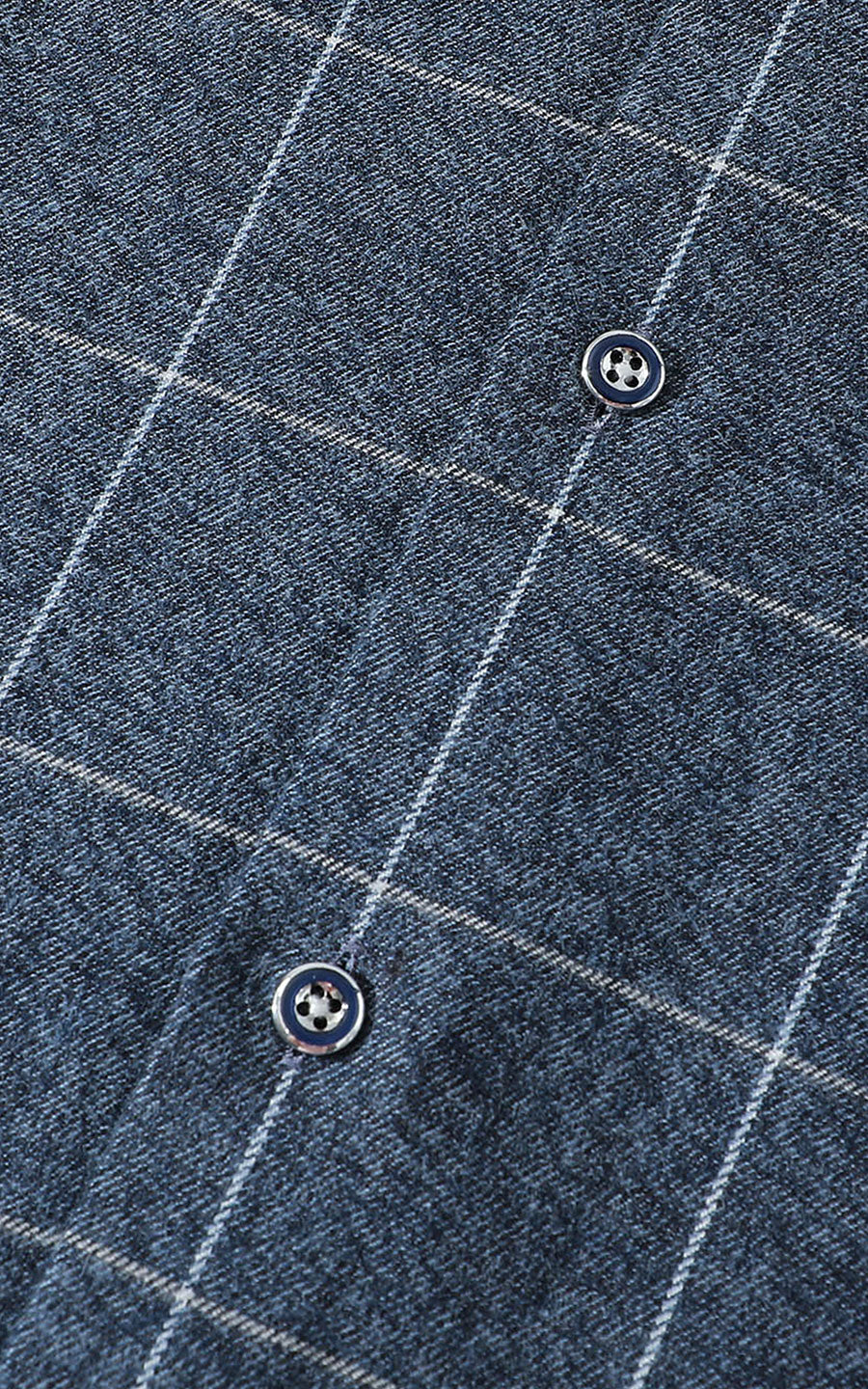 Custom men's flannel shirt - dark blue grid weave